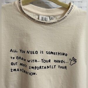 Cream Graphic Short-Sleeve Kids Tee - 'Imagination'